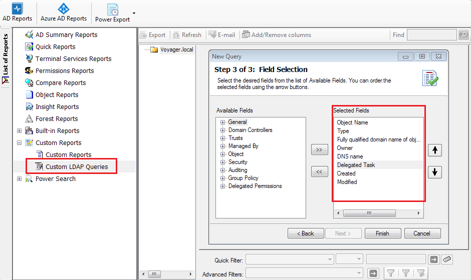 Active Directory reports using LDAP queries