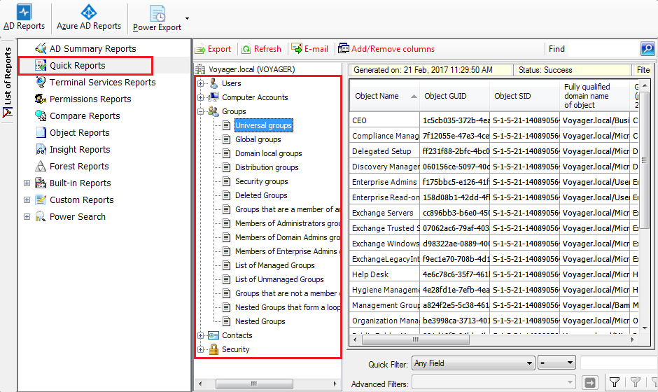 Active Directory reporting tool - Vyapin Admin Report Kit for Active Directory