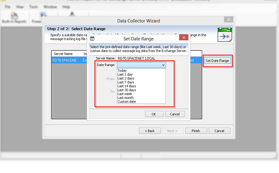 exchange server mail transaction report