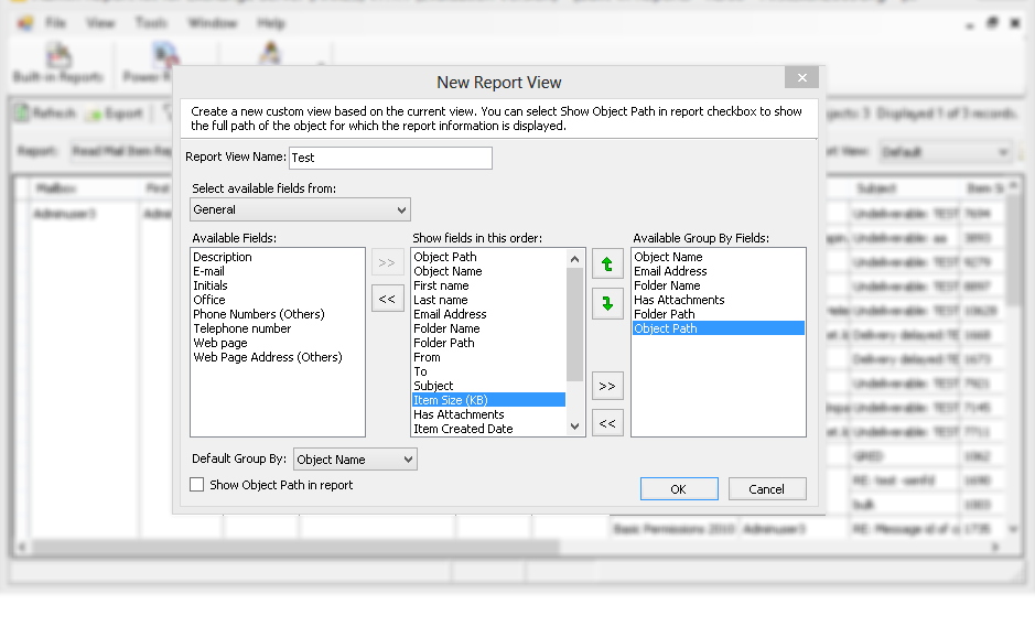 exchange server view reports