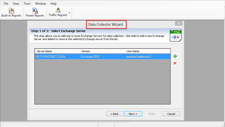 exchange server data collection