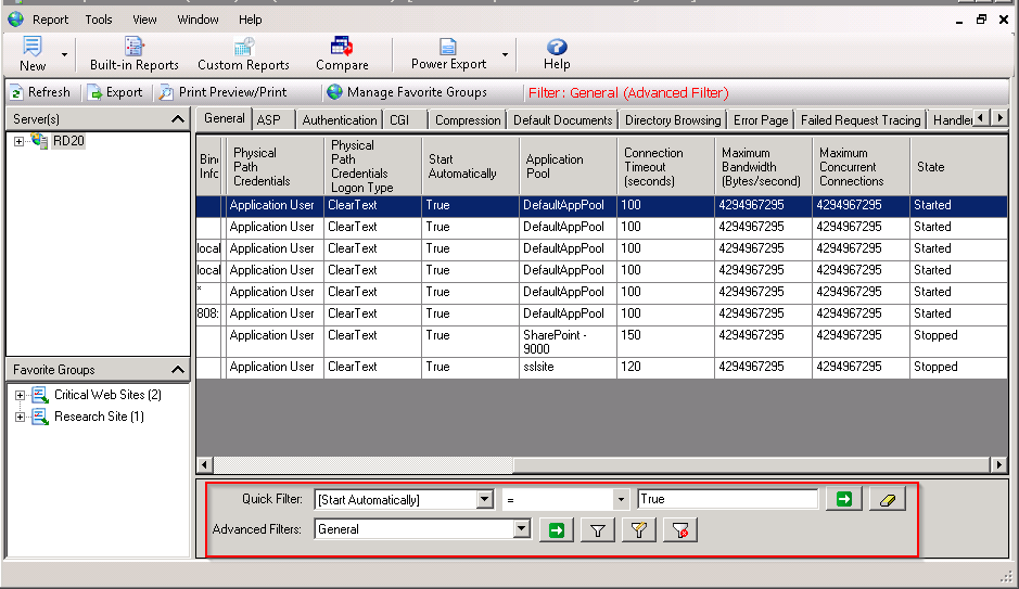 track iis server changes