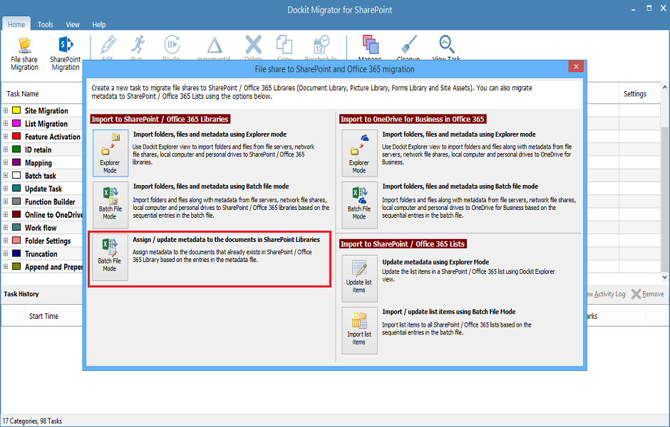 Importing metadata to SharePoint and Office 365