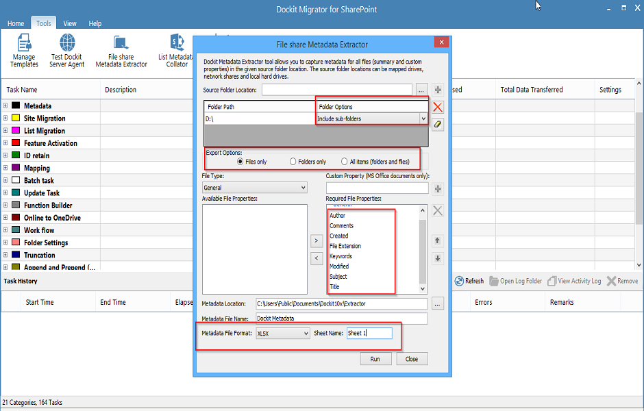 Update SharePoint columns with document properties