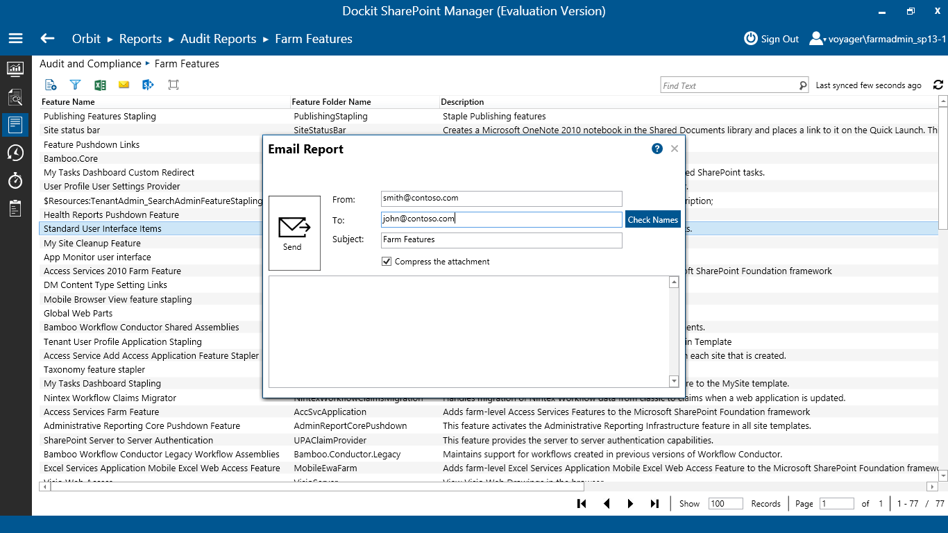 Export, E-mail & Publish reports