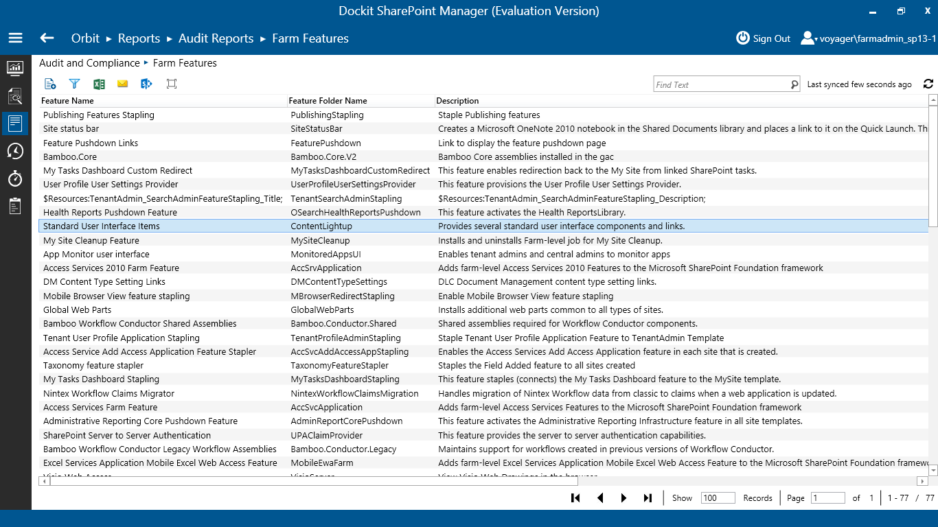 Dockit SharePoint Manager view result