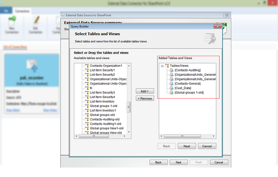 external db to SharePoint