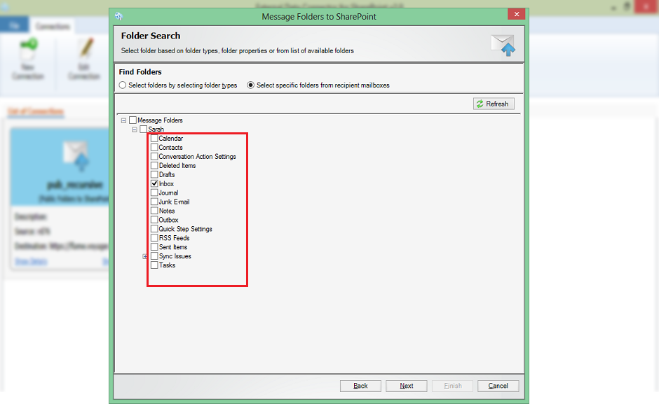 exchange folders to SharePoint