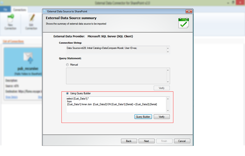 SharePoint import data query