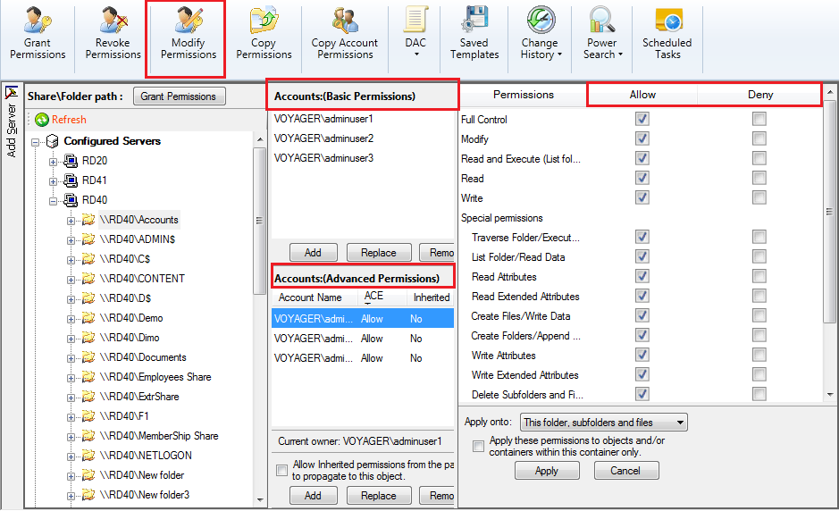 windows server change permissions