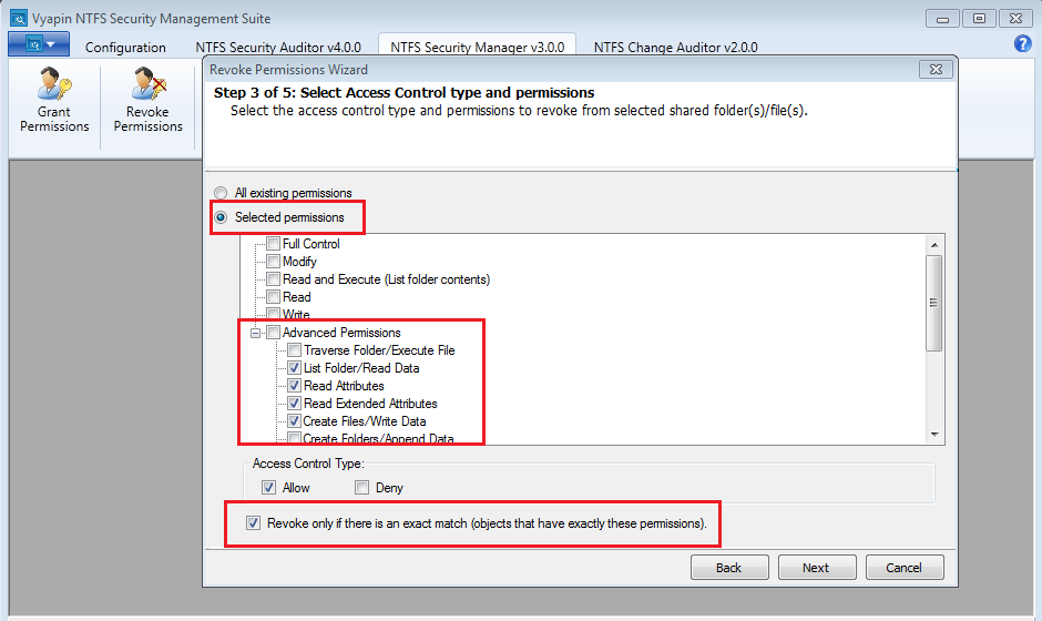 windows server permissions removal tools