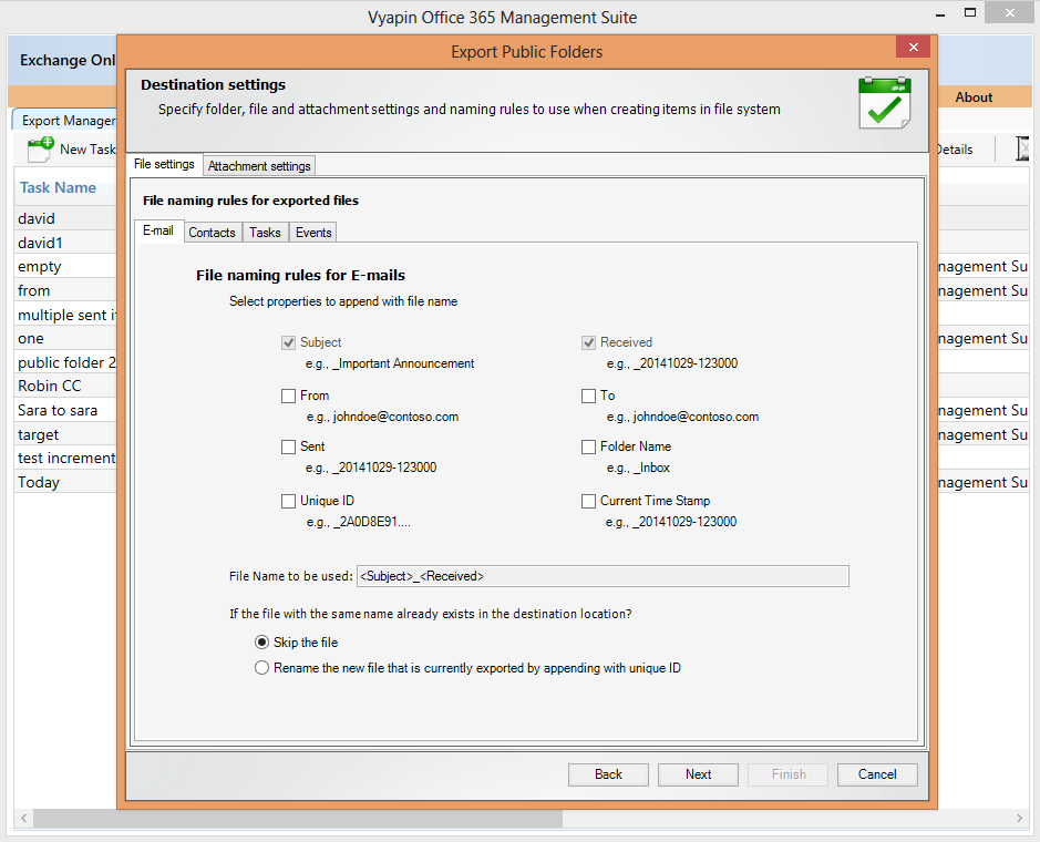 office 365 exchange online backup mailbox and folder