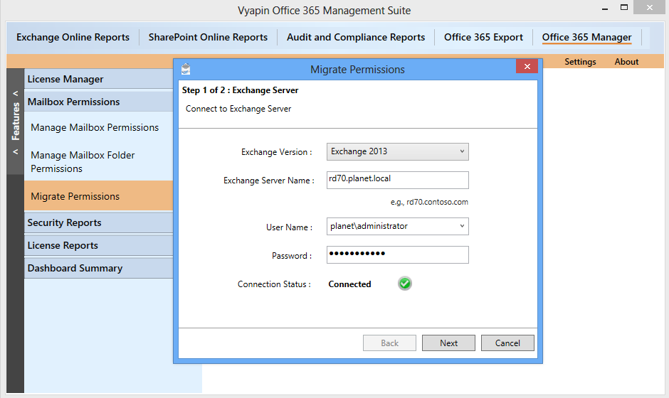 Migrate Mailbox Permissions to Office 365