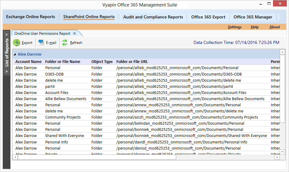 List of users who have access to any particular OneDrive personal site within Office 365