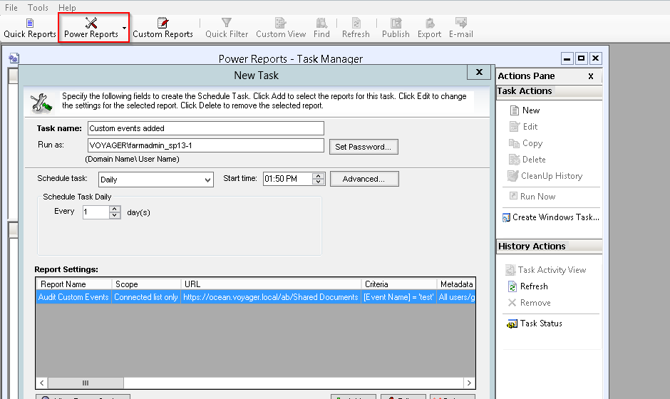 SharePoint Reporting using Vyapin SharePoint Farm Reporter